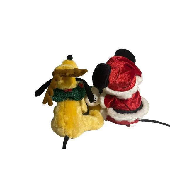Disneyland Vintage Walt Disney World Mickey & Pluto Happy Holidays Plush RARE - Picture 2 of 16
